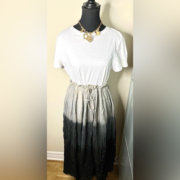 ✨Bohemian Ombre Broom Skirt w/Metallic Thread 🖤🩶✨✨ - Picture 8 of 11